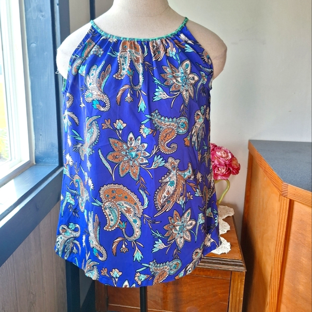 LOFT Paisley Sleeveless Blouse, Size Small Petite, ID#70070, NWOT